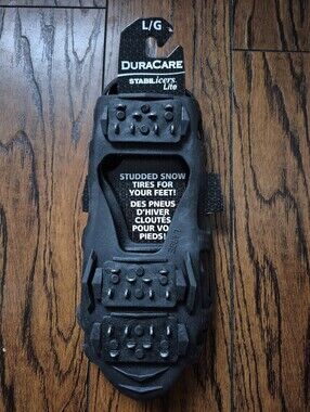 Shoe Grips for Ice Large - Duracare Stabilicers Lite - Black - 10.5, 11, 12, 13